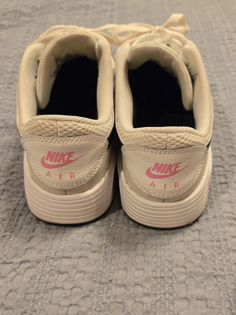 Nike Air Lightweight White Sneakers with Black Swoosh